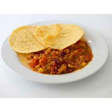 CHILLY VEGANO CON TORTILLAS DE MAÍZ